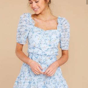 Light blue floral crop top
